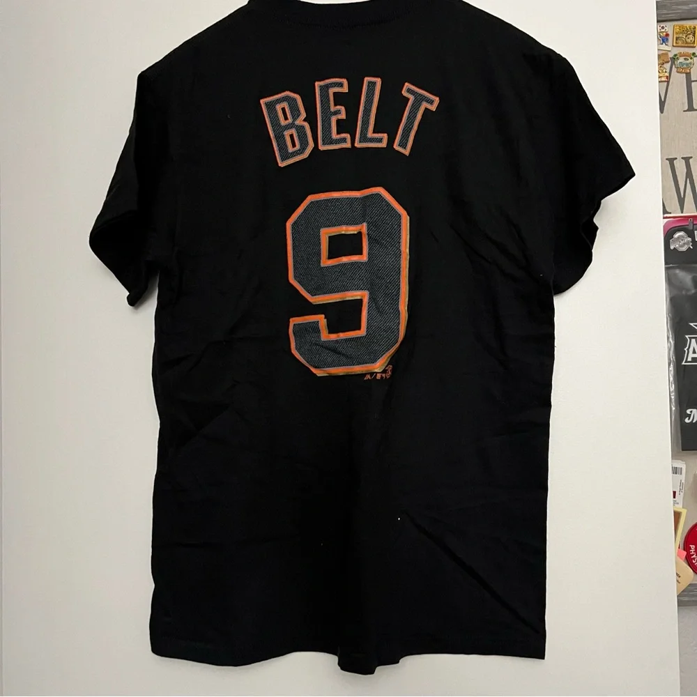 Majestic Giants Belt Jersey Baseball Short Sleeve Tee Shirt - Picture 2 of 7